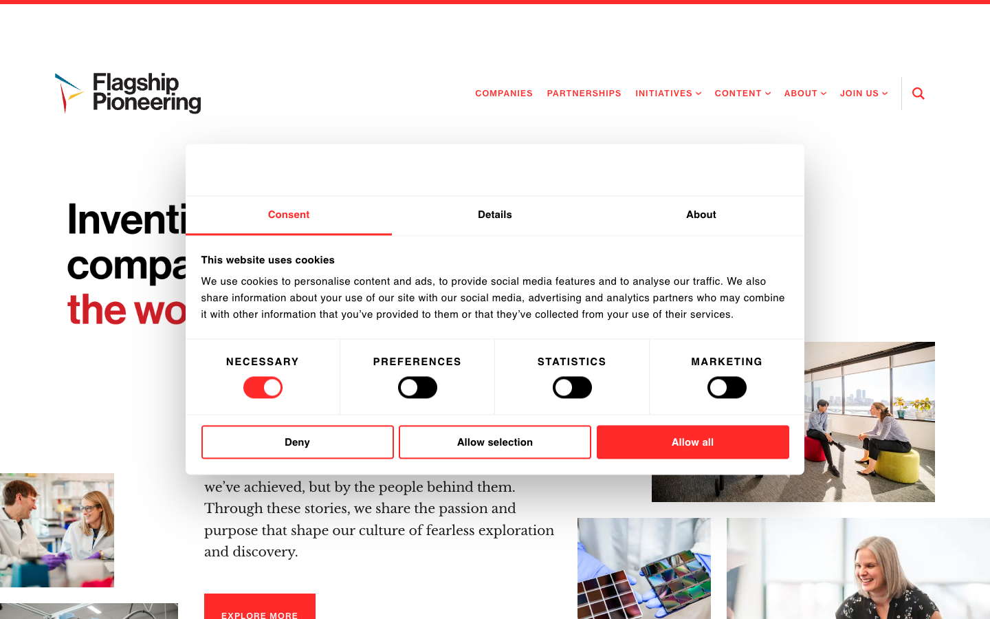 Flagship Pioneering screenshot
