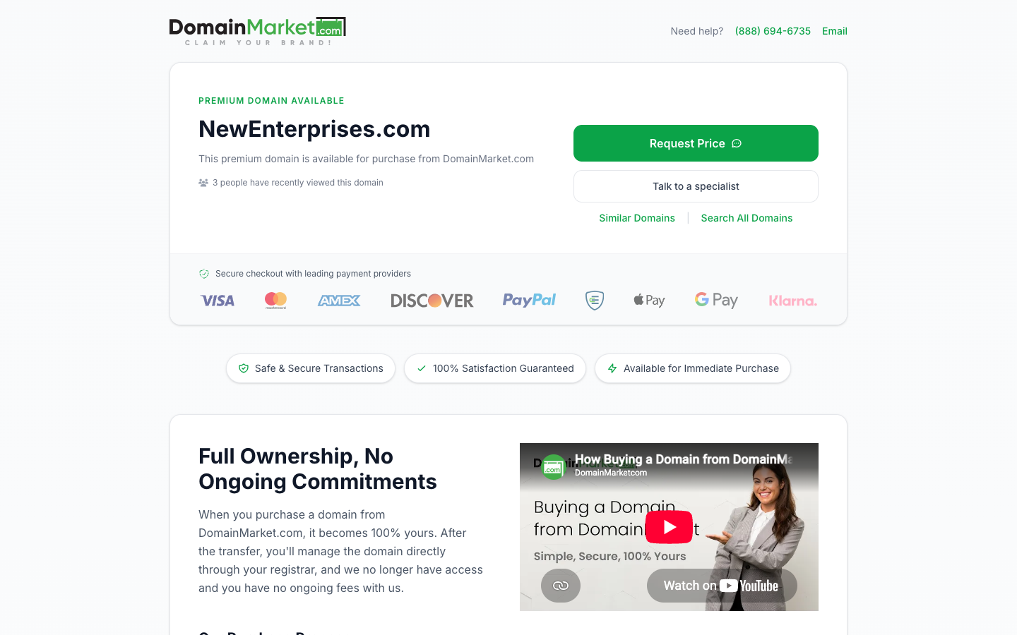 DomainMarket.com - Claim Your Brand! screenshot