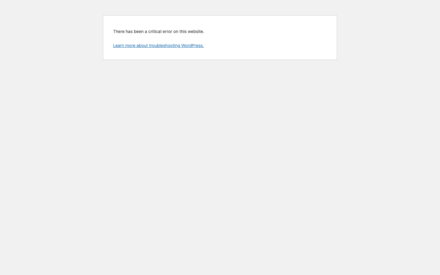 WordPress › Error screenshot