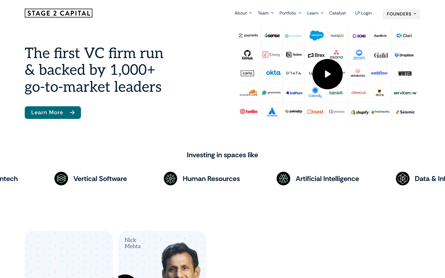 The venture capital fund led and backed by GTM experts screenshot