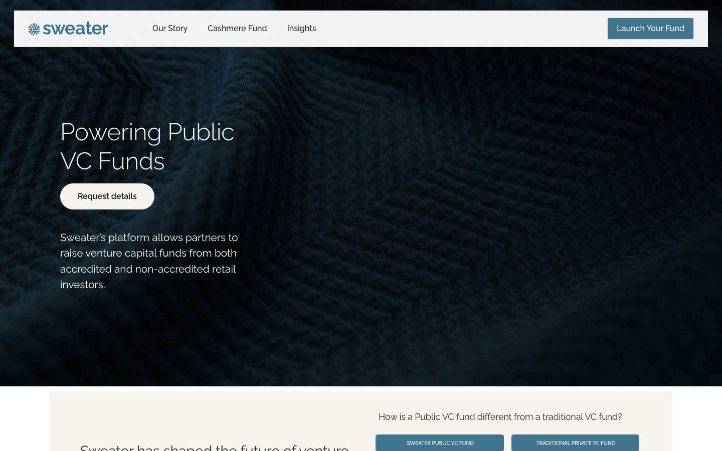 Sweater Public VC Funds screenshot